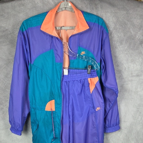 Nike Pants - VINTAGE Nike Windbreaker Tracksuit Set - Rare 90s Style Size Medium